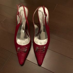 Dolce and Gabbana red slingback heels